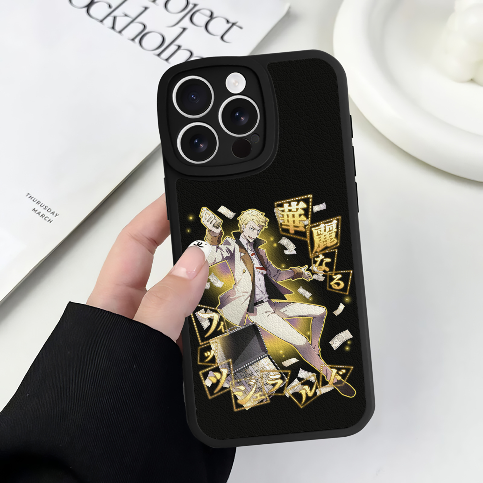 （画像用） 文豪ストレイドッグス Bungo Stray Dogs 【iPhone 16シリーズ対応】シリコンスマホケース（レザー調） 材質：シリコン
